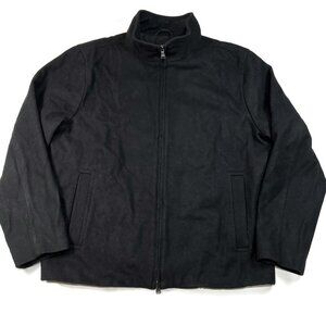 Express Mens XL Coat Black Zip Warm Wool Blend Jacket‎